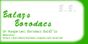 balazs borodacs business card